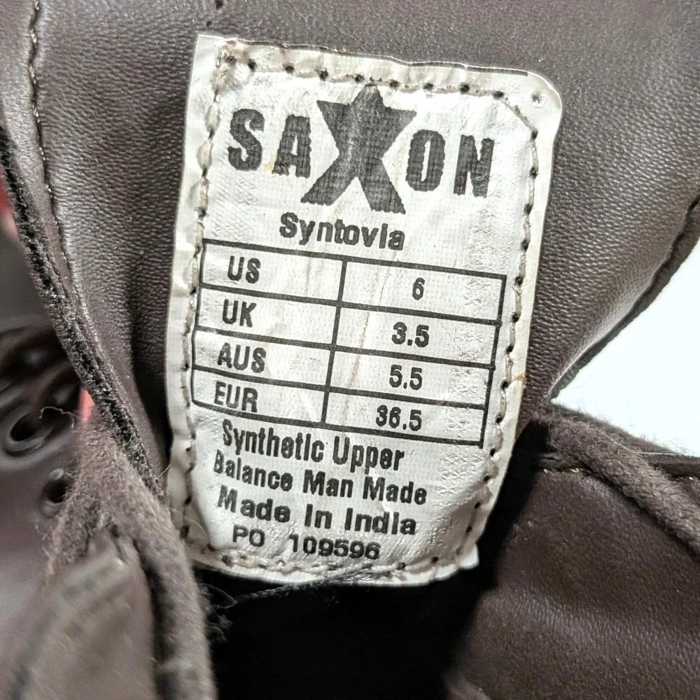 Saxon Syntovia Paddock Boots Lace Up Cap Toe Equestrian Dark Academia Sz 6